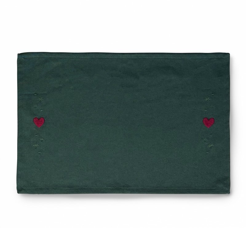 Juna CHRISTMAS Świąteczna Podkładka pod Talerze 43x30 cm / Zielona - Serce