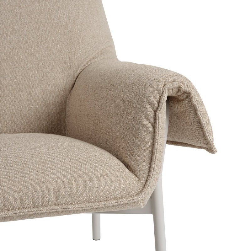 Muuto WRAP Fotel Lounge Antracytowy / Rama Szara - Tkanina Piaskowa Ecriture 240