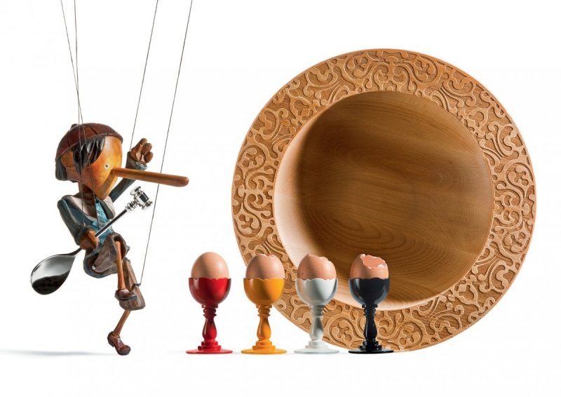 Alessi DRESSED Kieliszek do Jajek z Łyżeczką - Biały