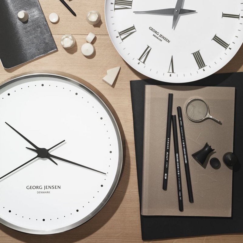 Georg Jensen KOPPEL Zegar Ścienny 30 cm Srebrny