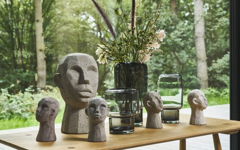 Villa Collection HOEJ Szklany Wazon do Kwiatów 26 cm Szary
