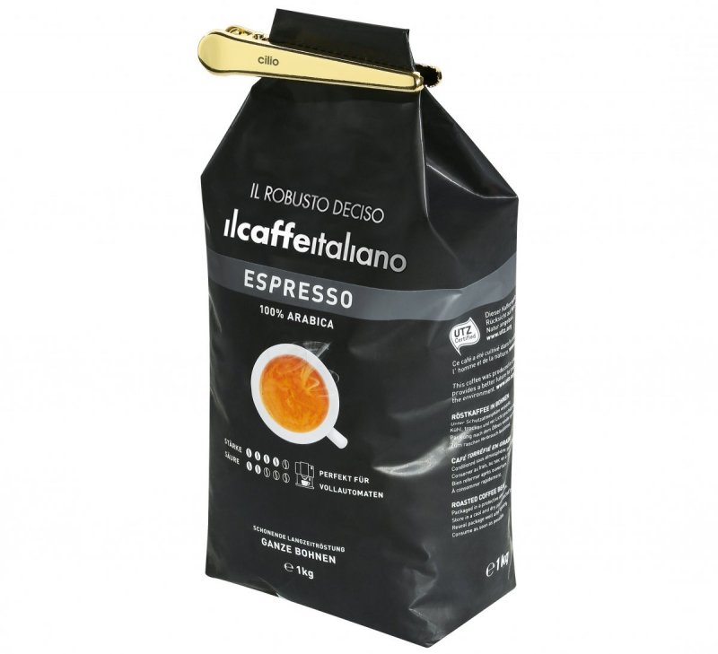 Cilio COFFEE CULTURE Stalowe Klipsy do Torebek 2 Szt. / Złote