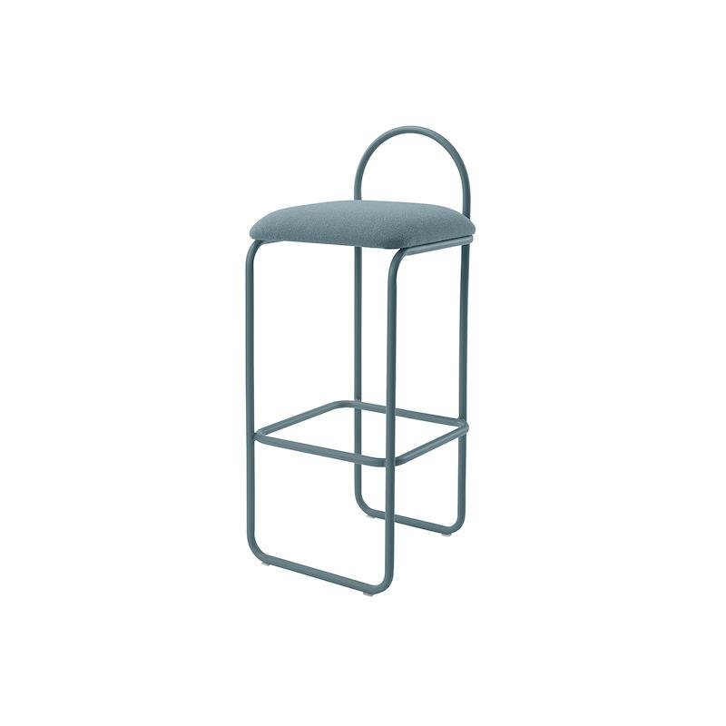 Aytm ANGUI Krzesło Barowe 92,5 cm - Hoker / Niebieski DUSTY BLUE BOUCLÉ