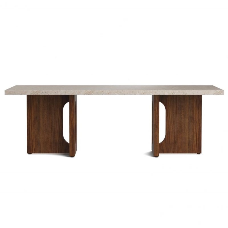 Menu ANDROGYNE Stolik Kawowy 120x45 cm Drewno Orzechowe / Blat Kamienny Kunis Breccia