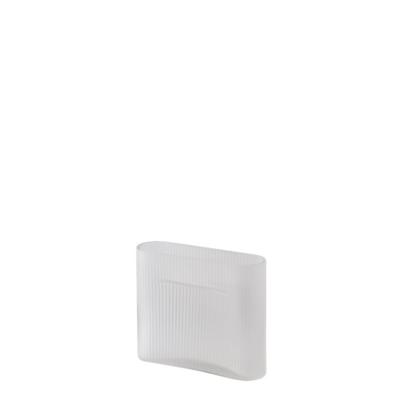 Muuto RIDGE Szklany Wazon do Kwiatów 16,5 cm / Biały Szroniony