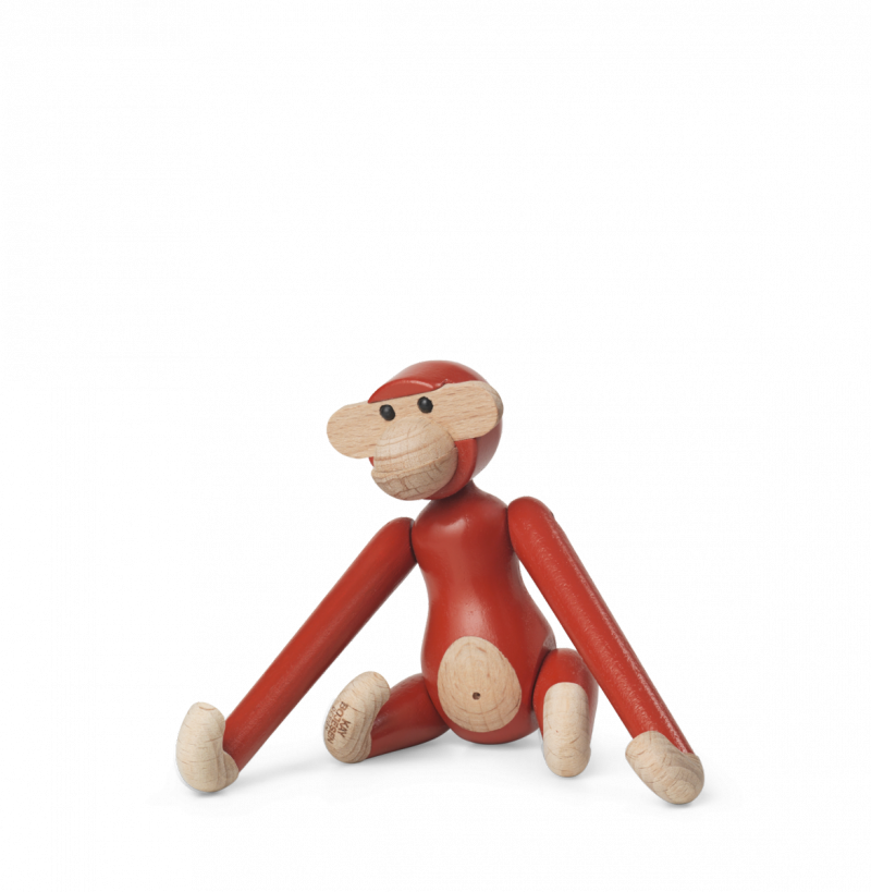 Kay Bojesen MONKEY Małpka Drewniana Mini - Czerwona / Edycja Limitowana