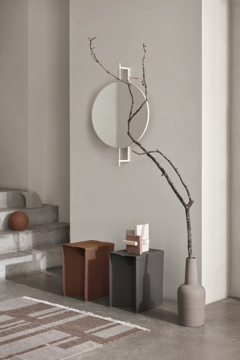 Kristina dam studio ROTATING Obrotowe Lustro Ścienne 60 cm Okrągłe / Srebrne