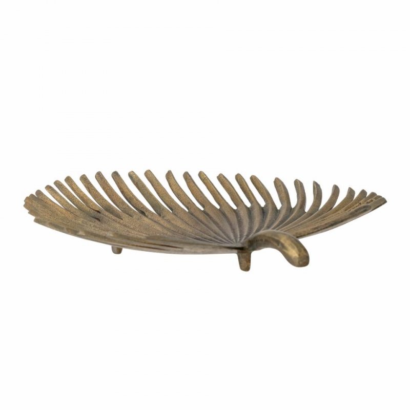 Bloomingville LILLE Metalowa Taca Dekoracyjna 33 cm - Liść  / Odcień Mosiądzu