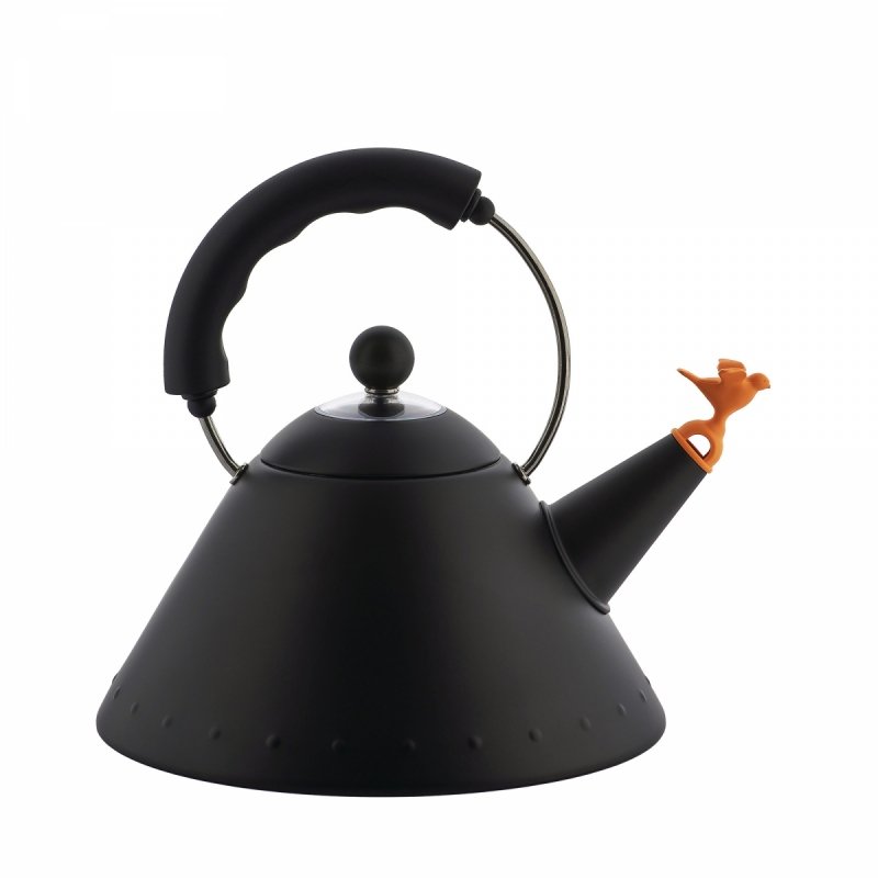 Alessi 9093 Czajnik z Gwizdkiem Ptaszkiem 2 l / Czarny Matowy