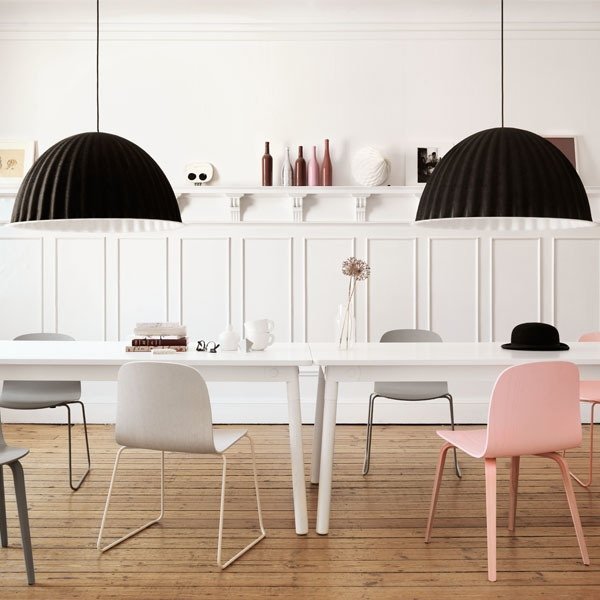 Muuto VISU SLED BASE Krzesło Drewniane na Stalowej Ramie - Szare 2 Szt.