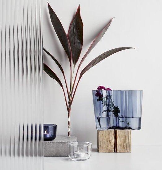 Iittala VALKEA Świecznik Tealight / Morski Niebieski