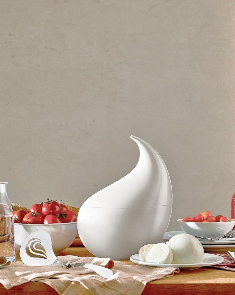 Alessi NUNZIATELLA Zestaw do Przechowywania Sera Mozarella - Pojemnik + Chochla