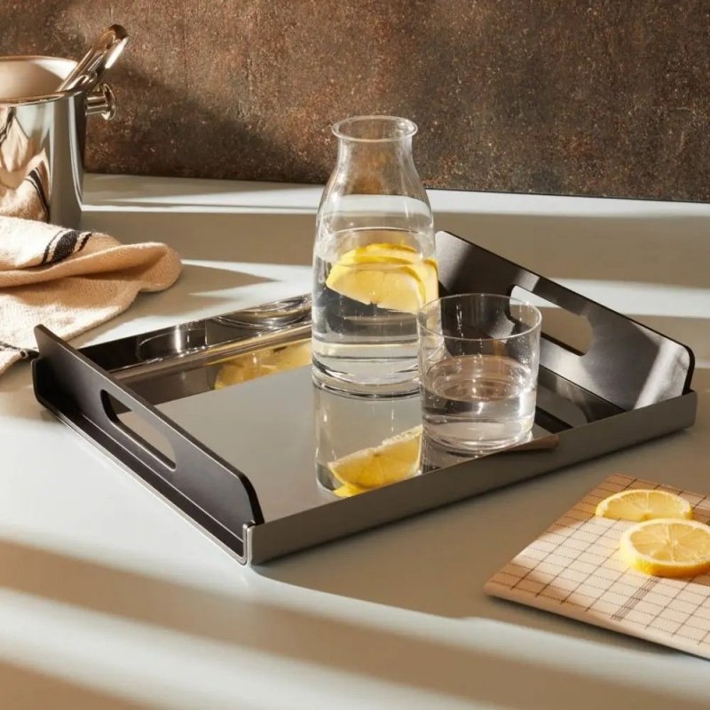 Alessi VASSILY Taca do Serwowania 55 cm / Czarne Uchwyty