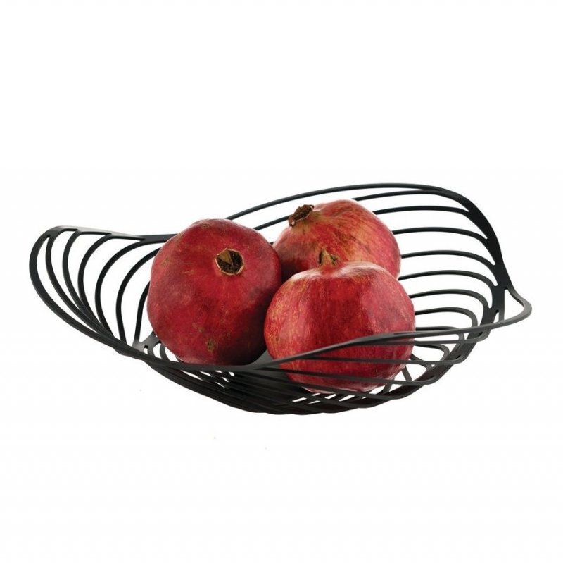Alessi TRINITY Niski Kosz na Owoce 33 cm Czarny