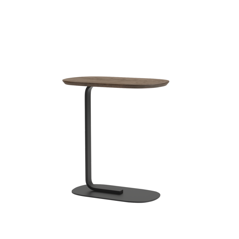 Muuto RELATE Stolik Pomocniczy - Boczny 60,5 cm Czarny / Blat Dąb Ciemny