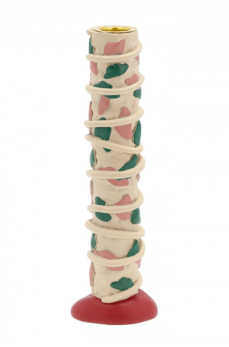 Villa Denmark STYLES Kolorowy Świecznik 21 cm Różowo - Zielony