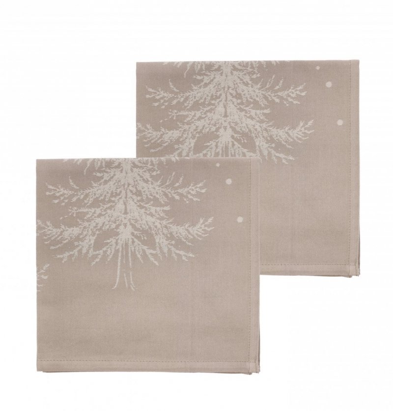 Sodahl CHRISTMAS WINTERLAND Bawełniane Serwetki Świąteczne 2 Szt. Taupe