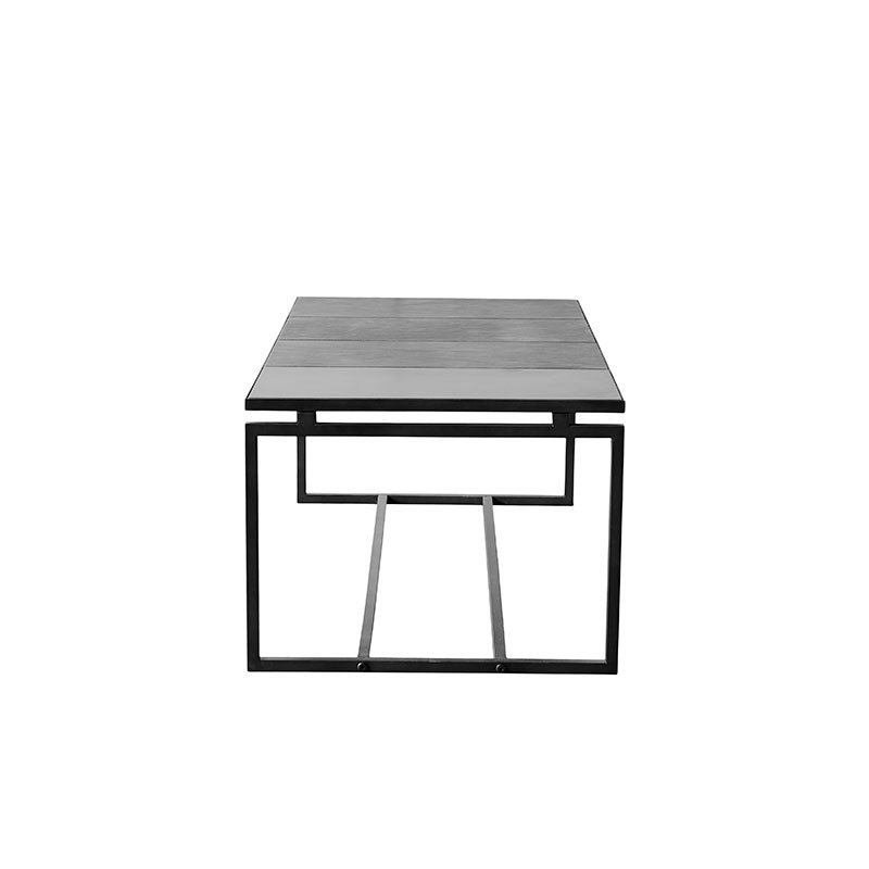Muubs AUSTIN Stolik Kawowy ze Skórzanym Blatem 120 cm / Czarny