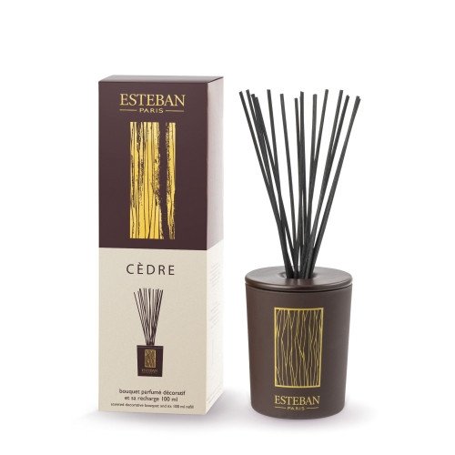 Esteban PARIS Dyfuzor Zapachowy z Patyczkami 100 ml Ceramiczna Butelka / Zapach Cedre