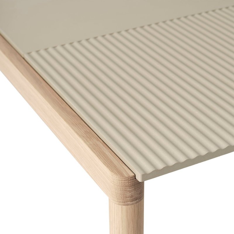 Muuto COUPLE Stolik Kawowy z Ceramicznym Blatem 84x40 cm / Ciemny Dąb - Blat Gładki Taupe