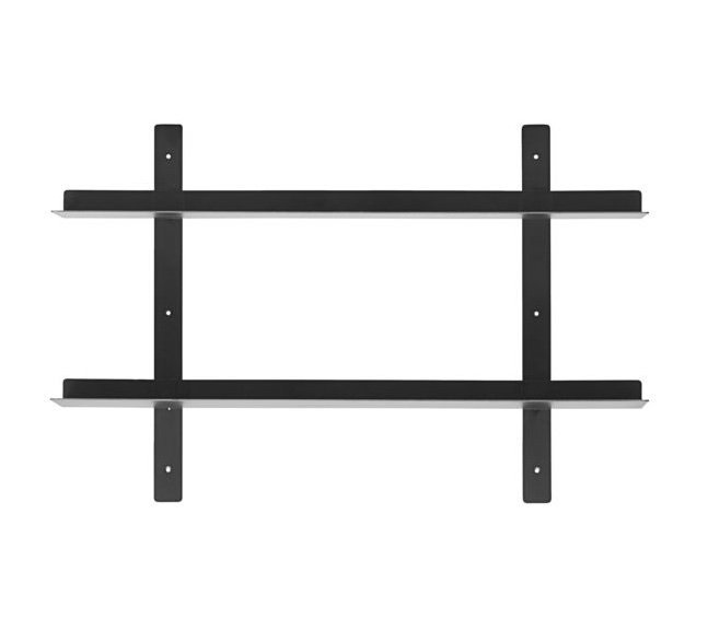 House Doctor TAG Podwójna Półka Ścienna 80 cm Czarna