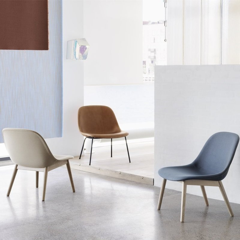 Muuto FIBER LOUNGE Fotel Czarny - Rama Metalowa