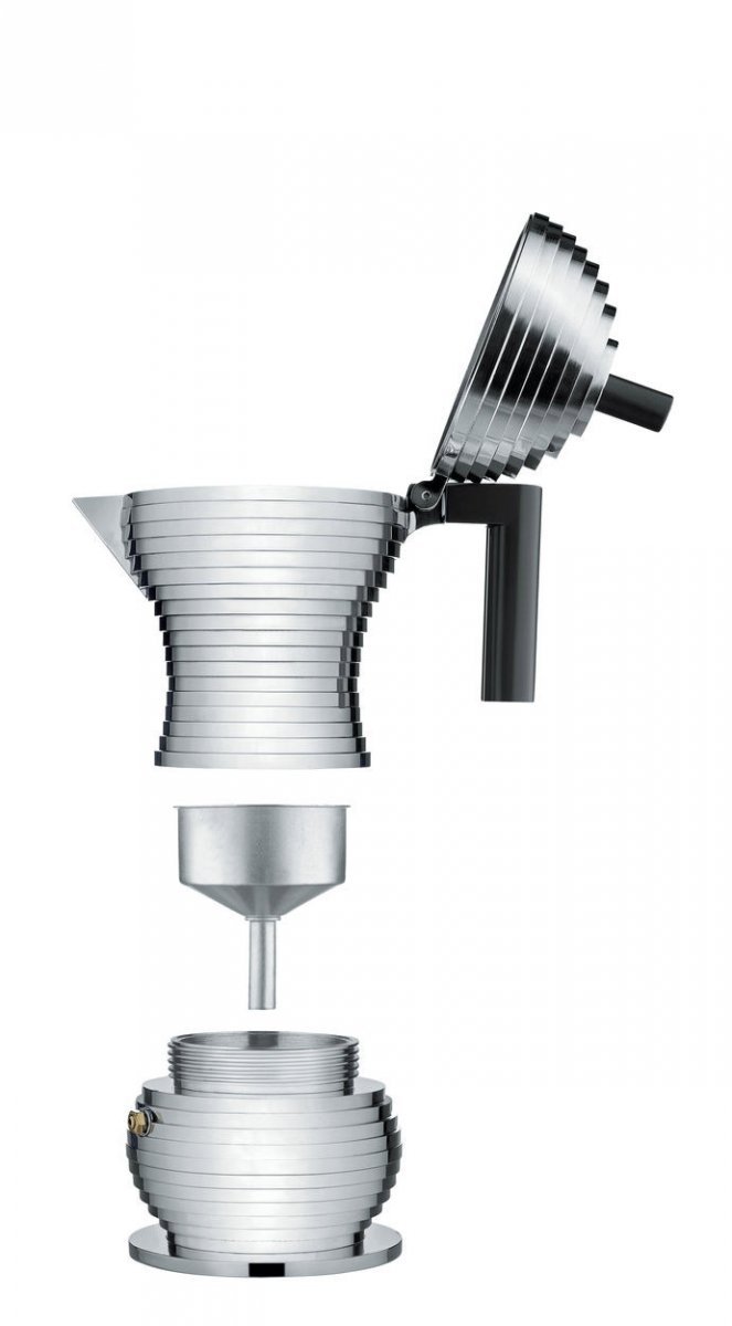 Alessi PULCINA Kawiarka - Zaparzacz do Espresso 300 ml - Czarna Rączka