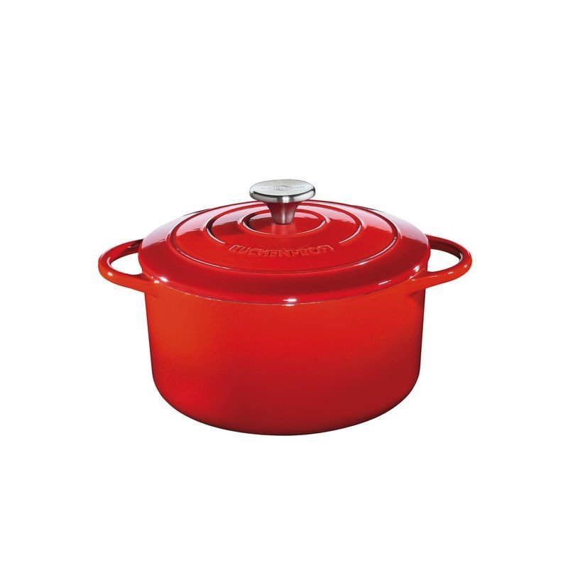 Küchenprofi PROVENCE Garnek Żeliwny z Pokrywką 24 cm Czerwony