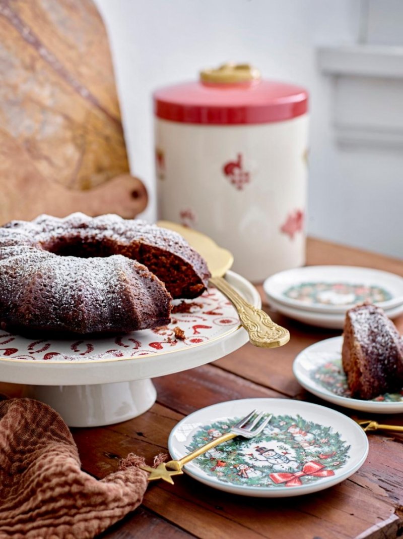 Bloomingville CHRISTMAS YULE Świąteczny Pojemnik na Ciasteczka i Pierniczki / Ceramiczny