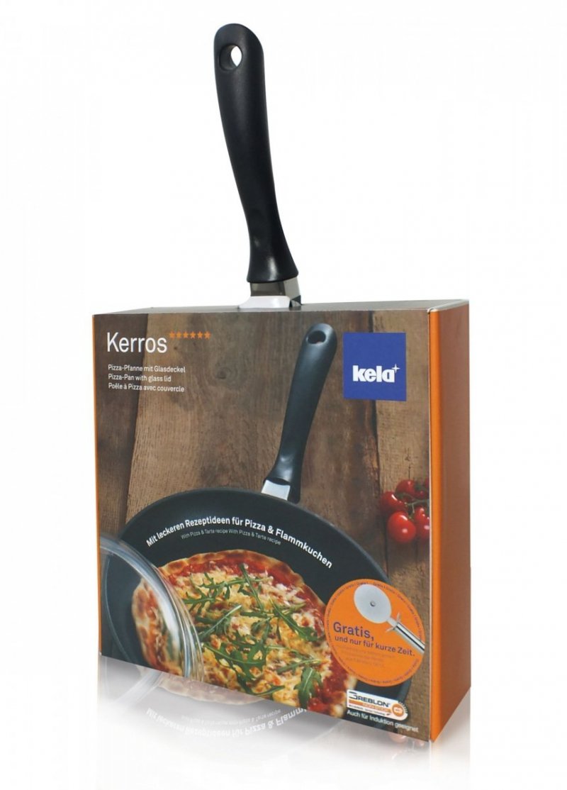 Kela KERROS Patelnia ze Szklaną Pokrywką 24 cm z Powłoką Nieprzywierającą (Indukcja)