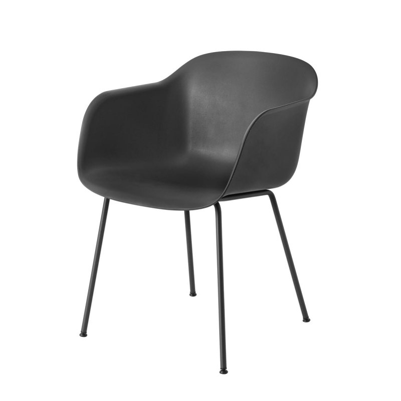 Muuto FIBER ARMCHAIR TUBE BASE Krzesło - Czarne