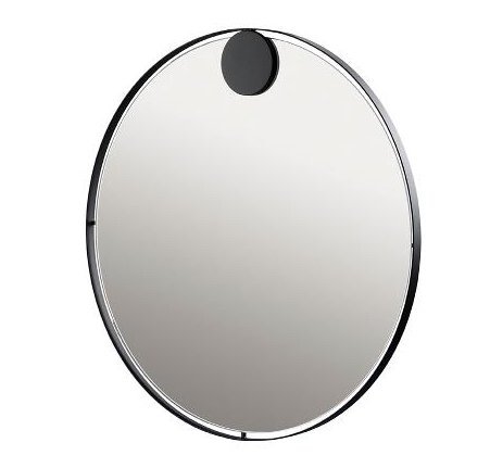 ZONE Denmark HOOKED ON RINGS Okrągłe Lustro Ścienne 50 cm w Stalowej Ramie - Czarne