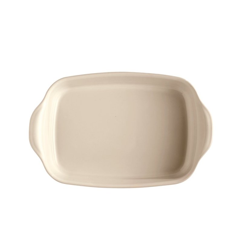Emile Henry NATURAL CHIC Prostokątna Forma - Naczynie do Zapiekania 36,5x23,5 cm Kremowe