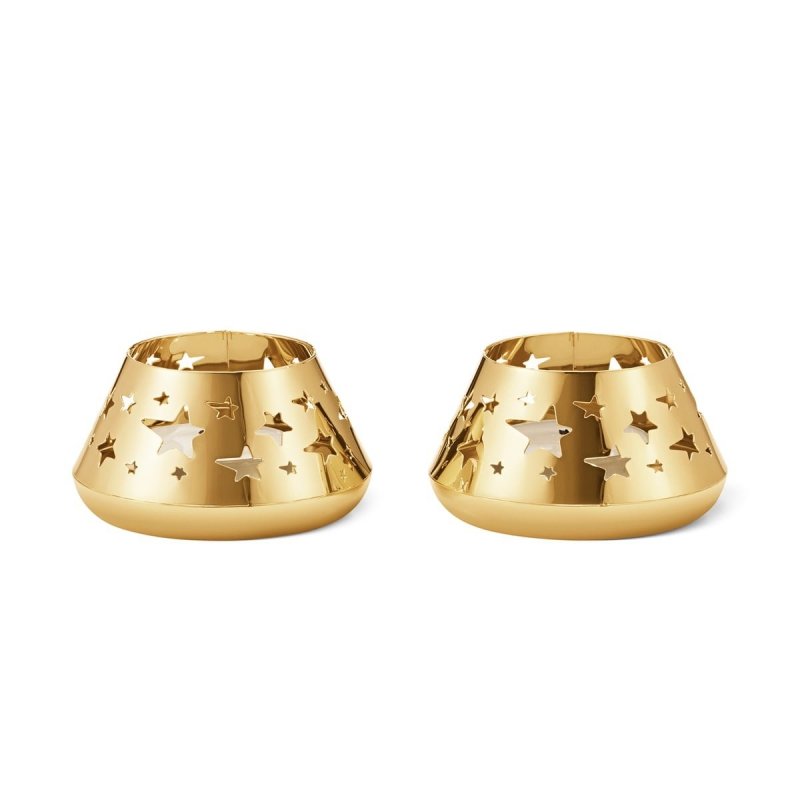Georg Jensen CHRISTMAS Świąteczny Świecznik Tealight 2 Szt. / Złoty