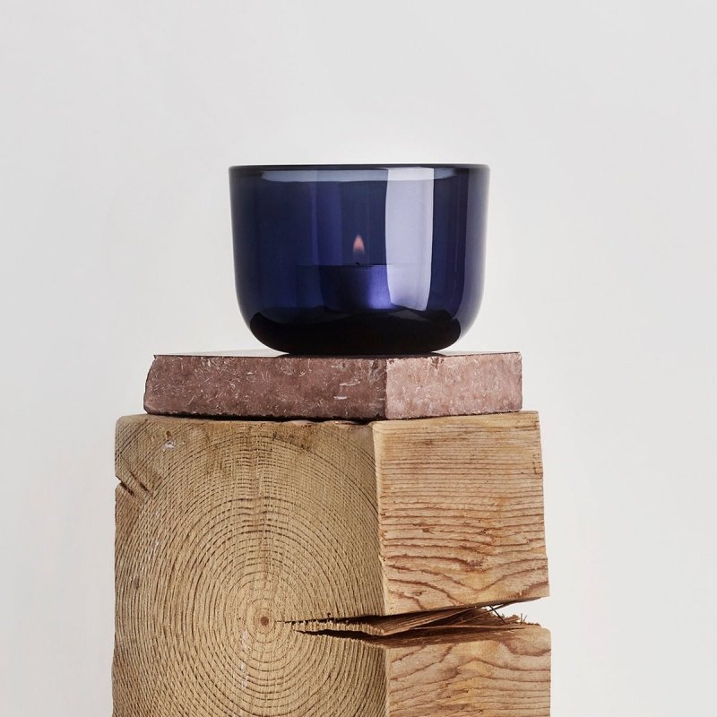 Iittala VALKEA Świecznik Tealight / Morski Niebieski