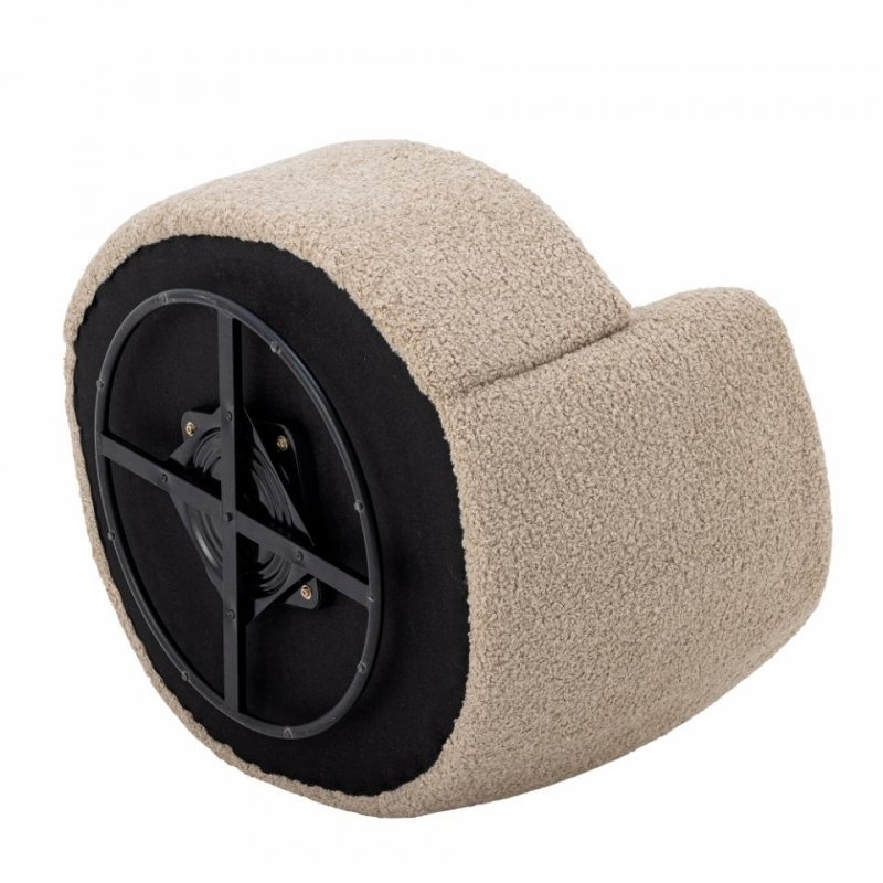 Bloomingville BOCCA Fotel Tapicerowany - Obrotowy / Beżowy Boucle