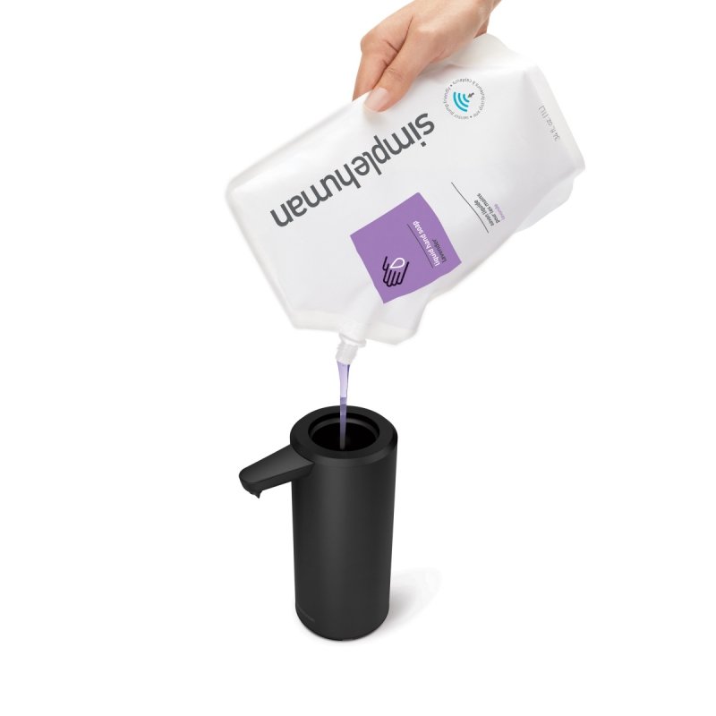 Simplehuman SENSOR Stalowy Automatyczny Dozownik do Mydła, Płynu, Żelu Antybakteryjnego - Akumulatorowy 266 ml / Czarny Matowy