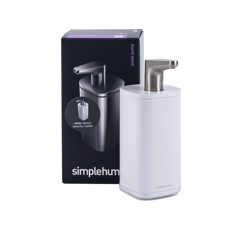 Simplehuman STEEL Stalowy Dozownik do Mydła w Płynie 295 ml / Biały