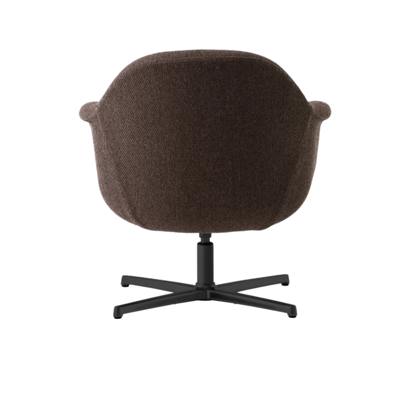 Audo HARBOUR Fotel Wypoczynkowy Obrotowy - Podstawa Czarna / Ciemnobrązowy (Logan Haze)