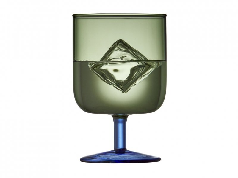 Lyngby Glass TORINO Kieliszki do Wina 300 ml 2 Szt. Zielone / Niebieska Nóżka