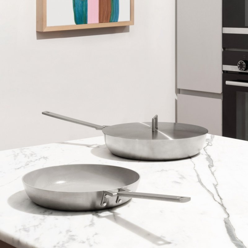 Alessi CONVIVO Patelnia Stalowa 28 cm / Srebrna Matowa