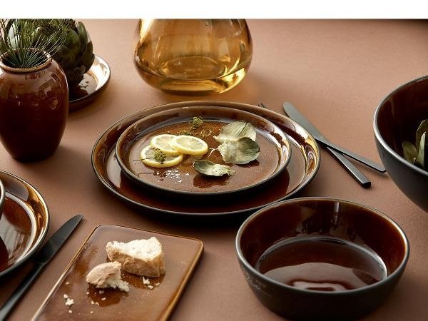 Bitz GASTRO Talerz Obiadowy 21 cm 6 Szt. Czarny - Środek Amber