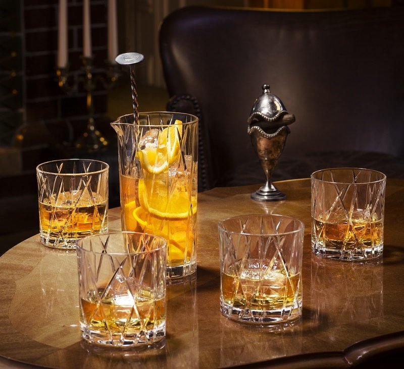 Orrefors CITY Kryształowe Szklanki do Whisky Drinków 340 ml / 4 Szt.
