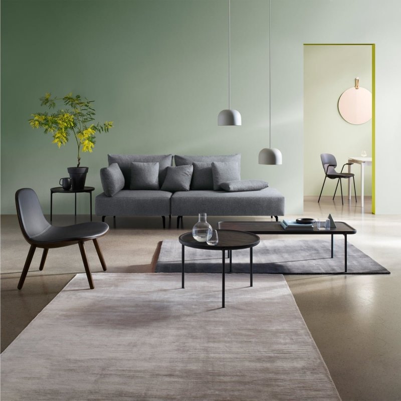 Eva Solo SAVOYE Okrągły Stolik Kawowy 90 cm (wys. 42 cm) Czarny / Blat Ciemny Dąb