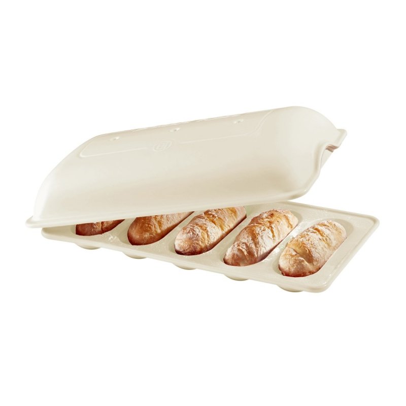 Emile Henry - Ceramiczna Forma do Pieczenia 5 Mini Bagietek - Kremowa