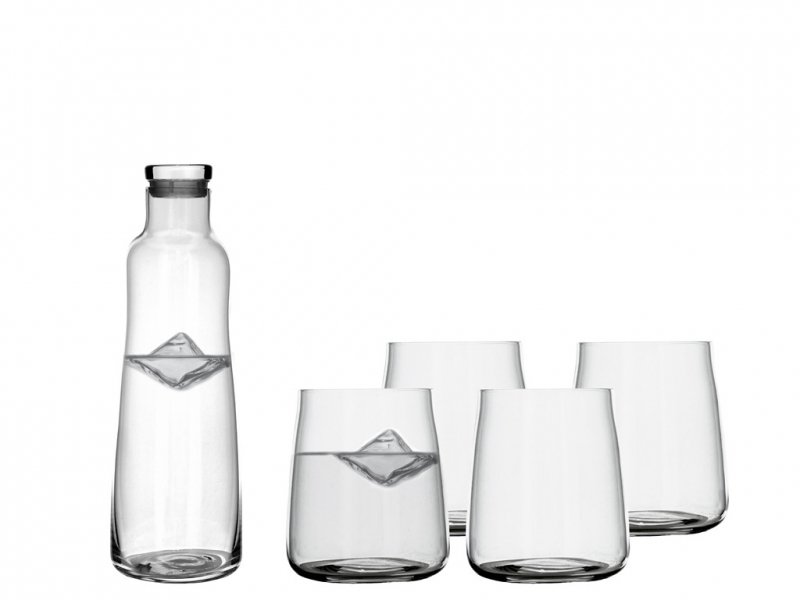 Lyngby Glas ZERO Karafka + 4 Szklanki do Wody / Zestaw
