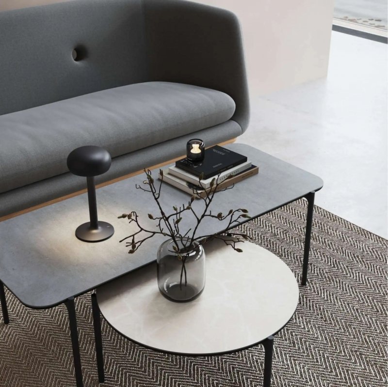 Eva Solo SAVOYE Okrągły Stolik Kawowy 60 cm z Ceramicznym Blatem / Czarny - Blat Czarny