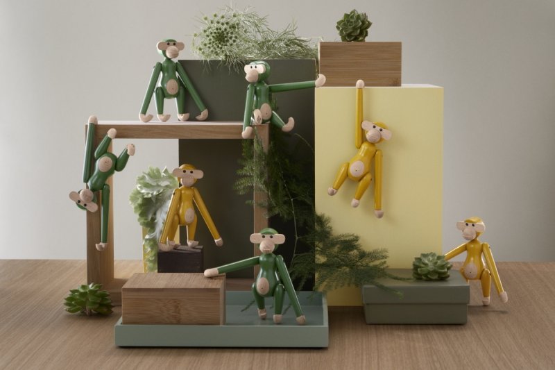 Kay Bojesen MONKEY Małpka Drewniana Mini - Żółta / Edycja Limitowana