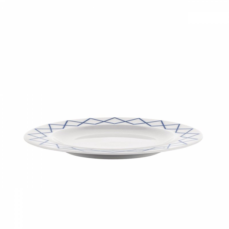 talerze deserowe Alessi niebieski dekor 20 cm