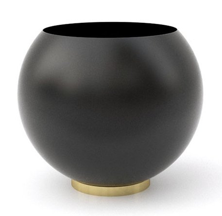 Aytm GLOBE Donica do Kwiatów 60 cm Czarna na Złotej Podstawie